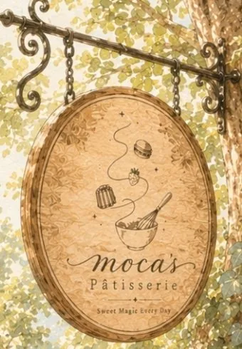 moca's Patisserieの木の看板 – Sweet Magic Every Day